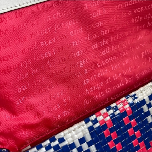 Kate Spade STORYBOOK Woven Bay Drive Chloe Finn Clutch - Picture 10 of 11